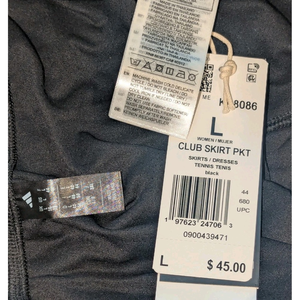 Athletic Athleisure Adidas Club Pocket Tennis Black Climacool Large NWT - Picture 5 of 5